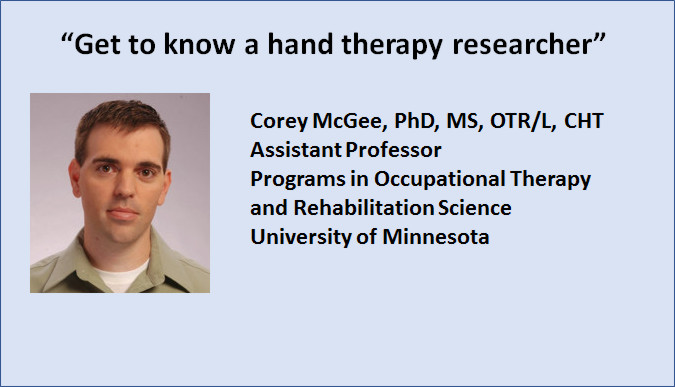 “Get to know a hand therapy researcher”