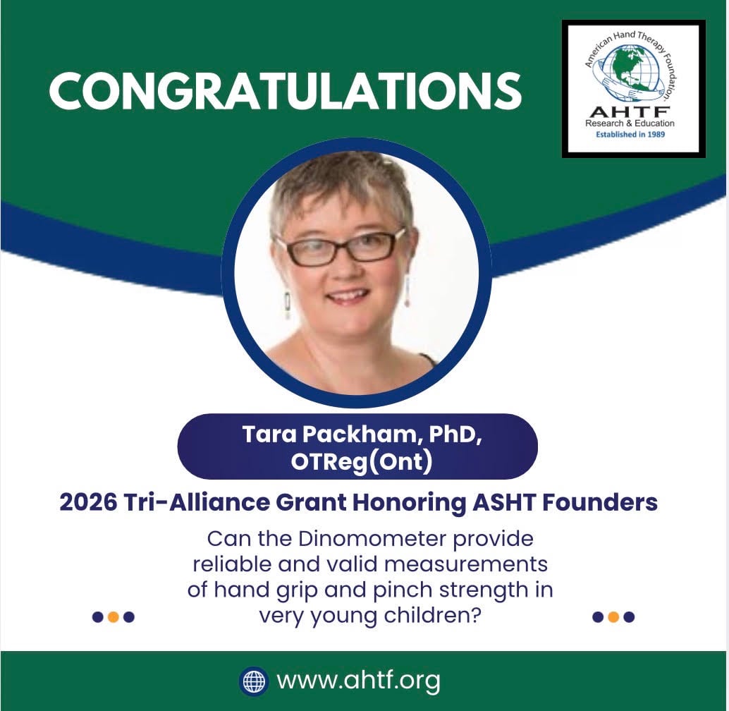 Screenshot 2026 Tri-Alliance Grant Honoring ASHT Founders recipient Tara Packham, PhD, OTReg(Ont)